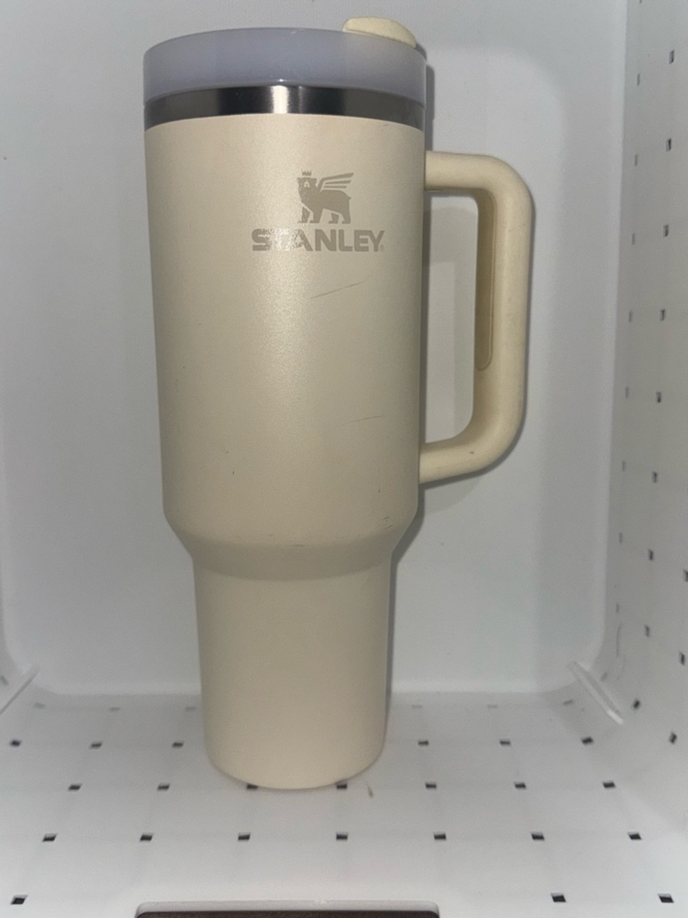 Original Used Stanley Cream Travel Tumbler with Handle